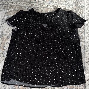 Womens Hilary Radley Black & White Heart Top